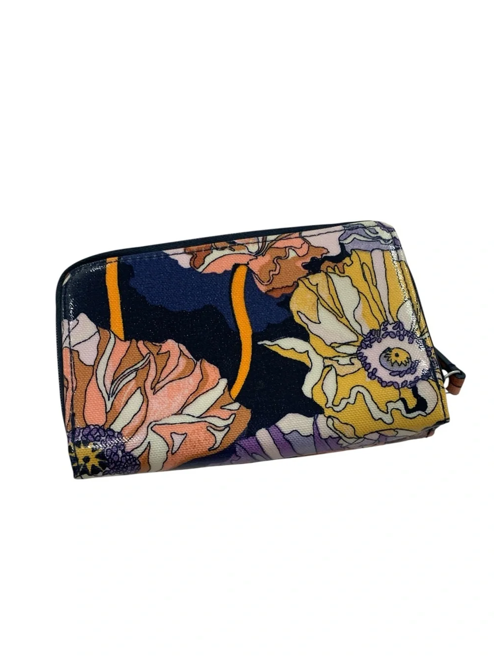 Kath Kinston Blue Poppy Wallet Zip Around Floral